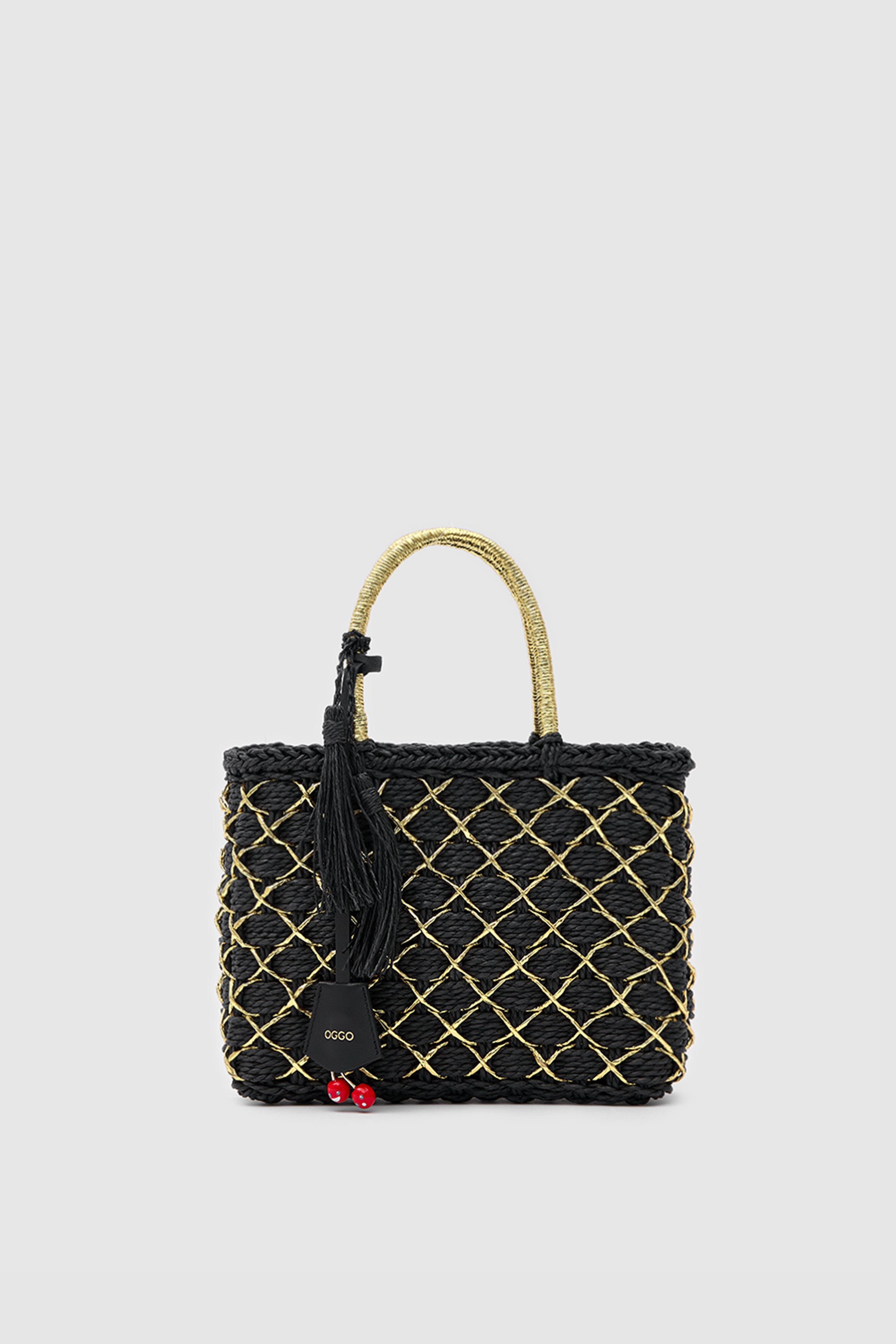 OGGO Hasır Gold Nakışlı El Çantası