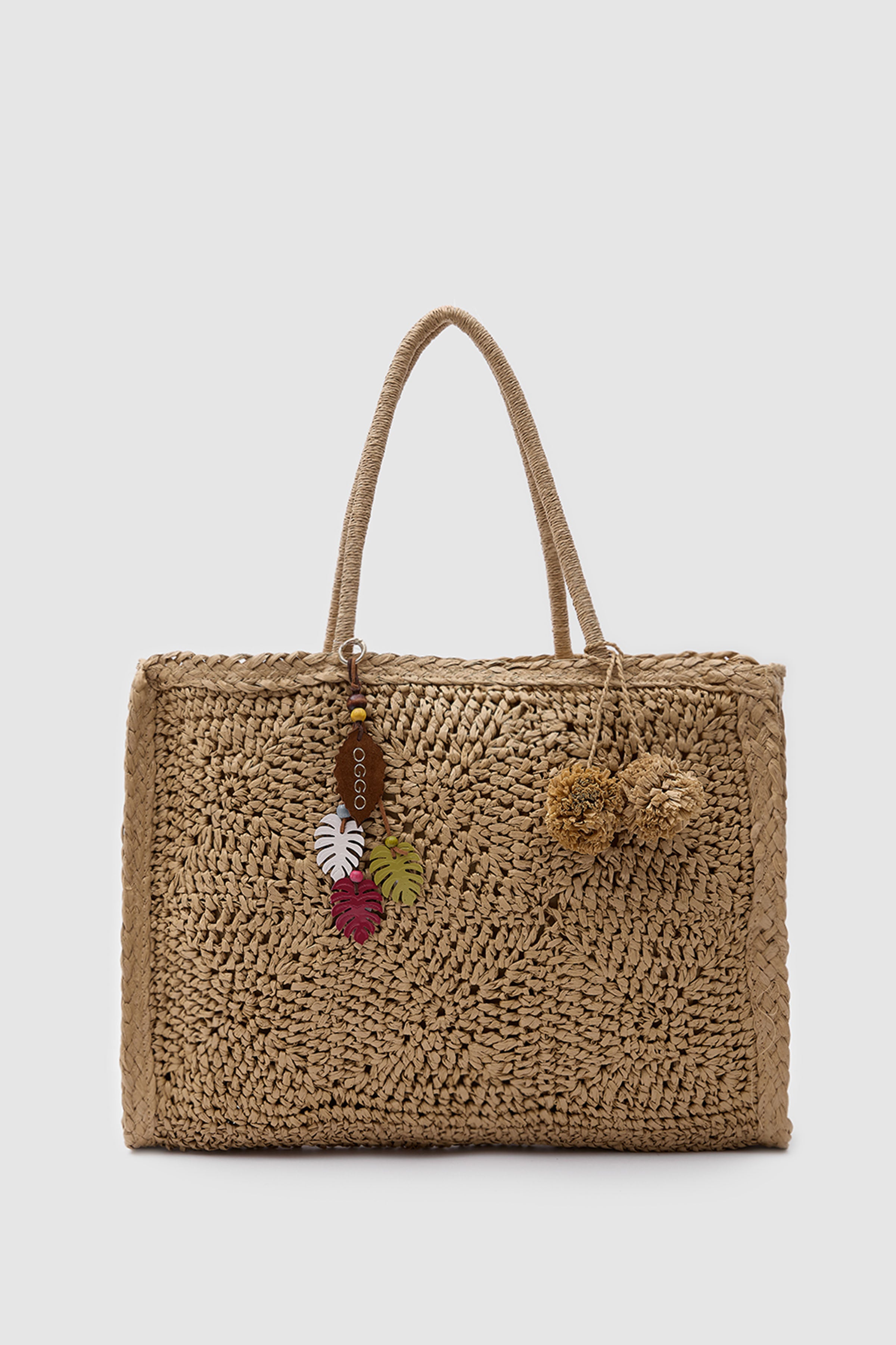 OGGO Hasır Örgü Saplı Omuz Çantası