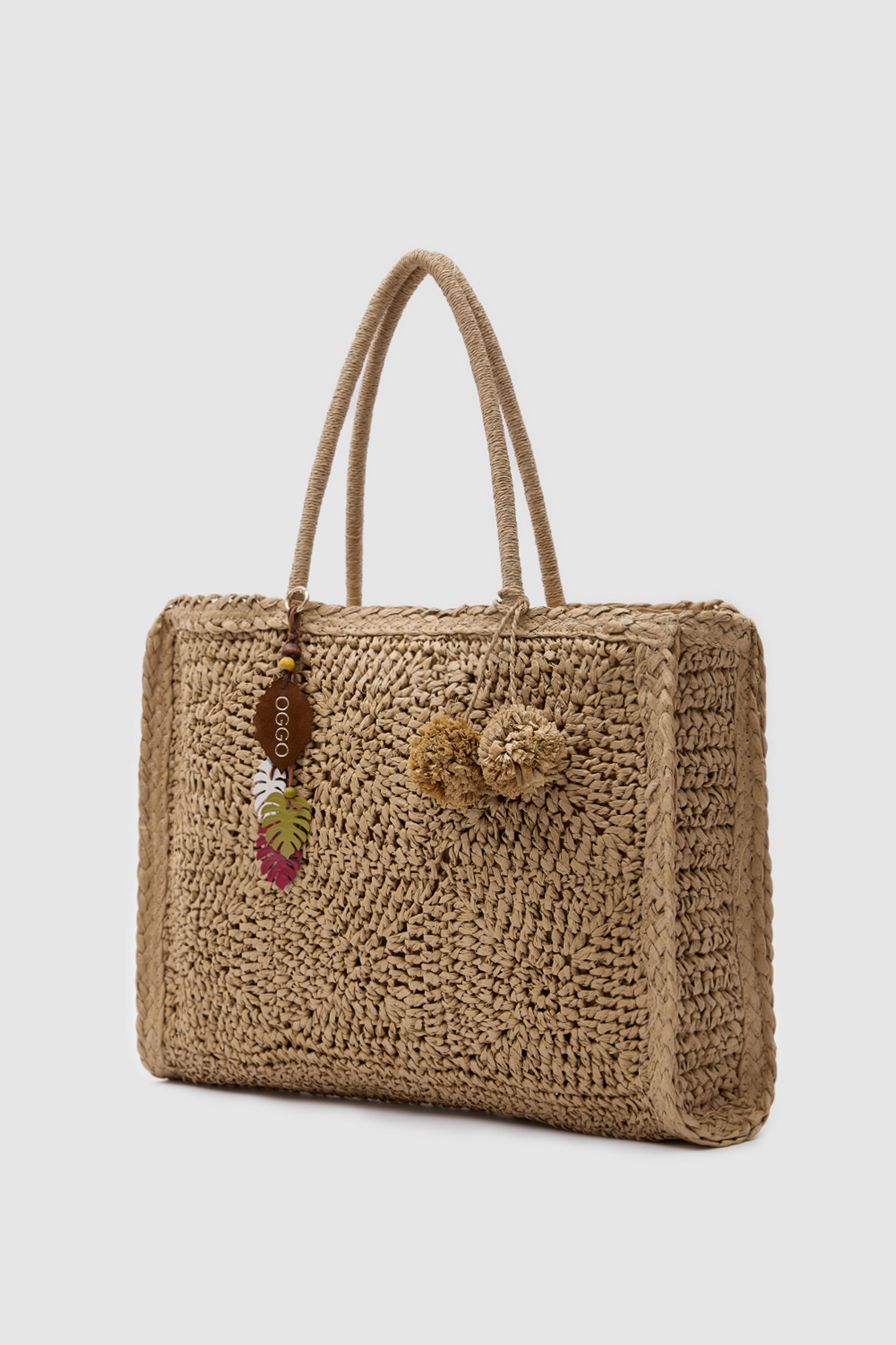 OGGO Hasır Örgü Saplı Omuz Çantası