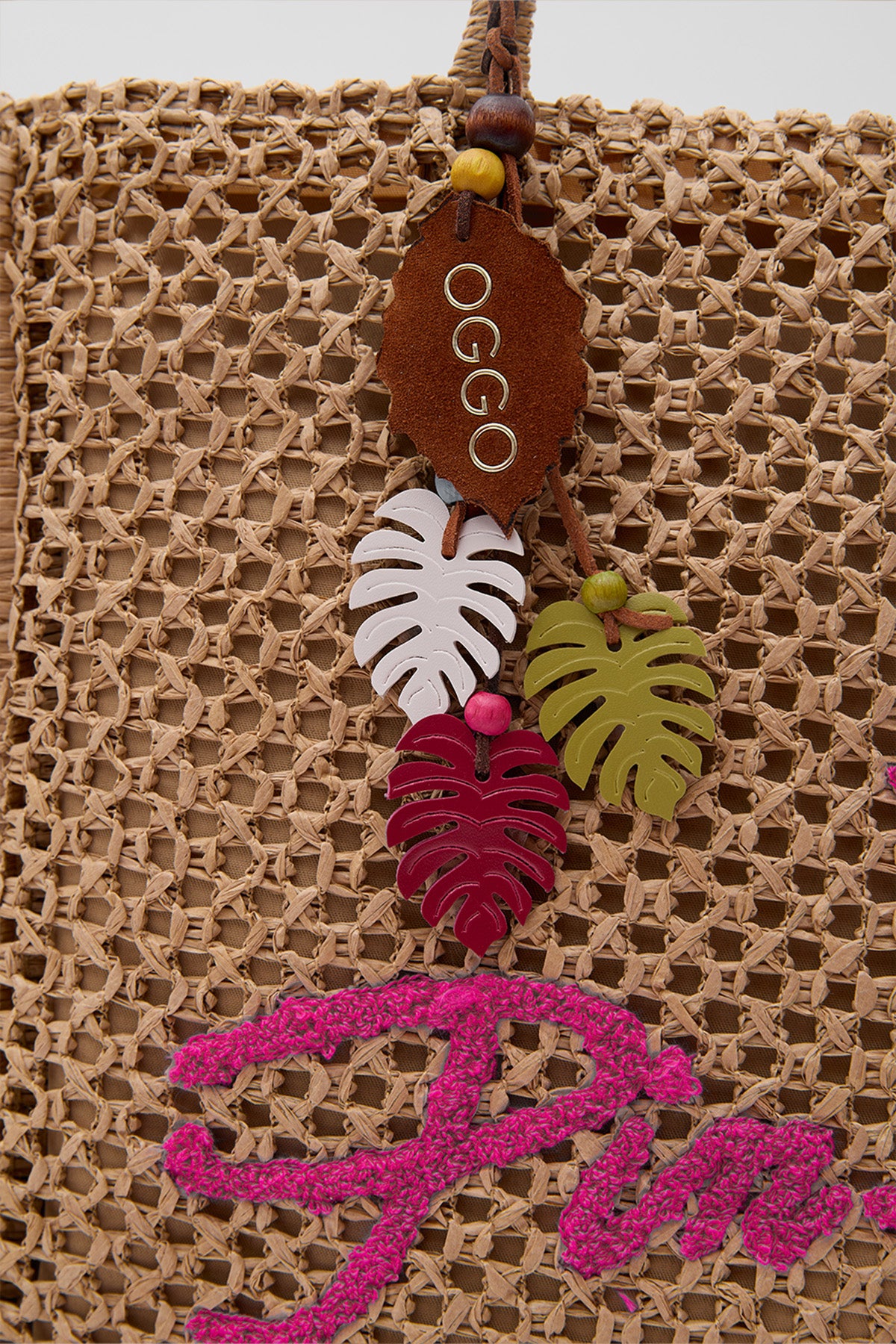 OGGO Hasır PinUp Nakışlı Omuz Çantası