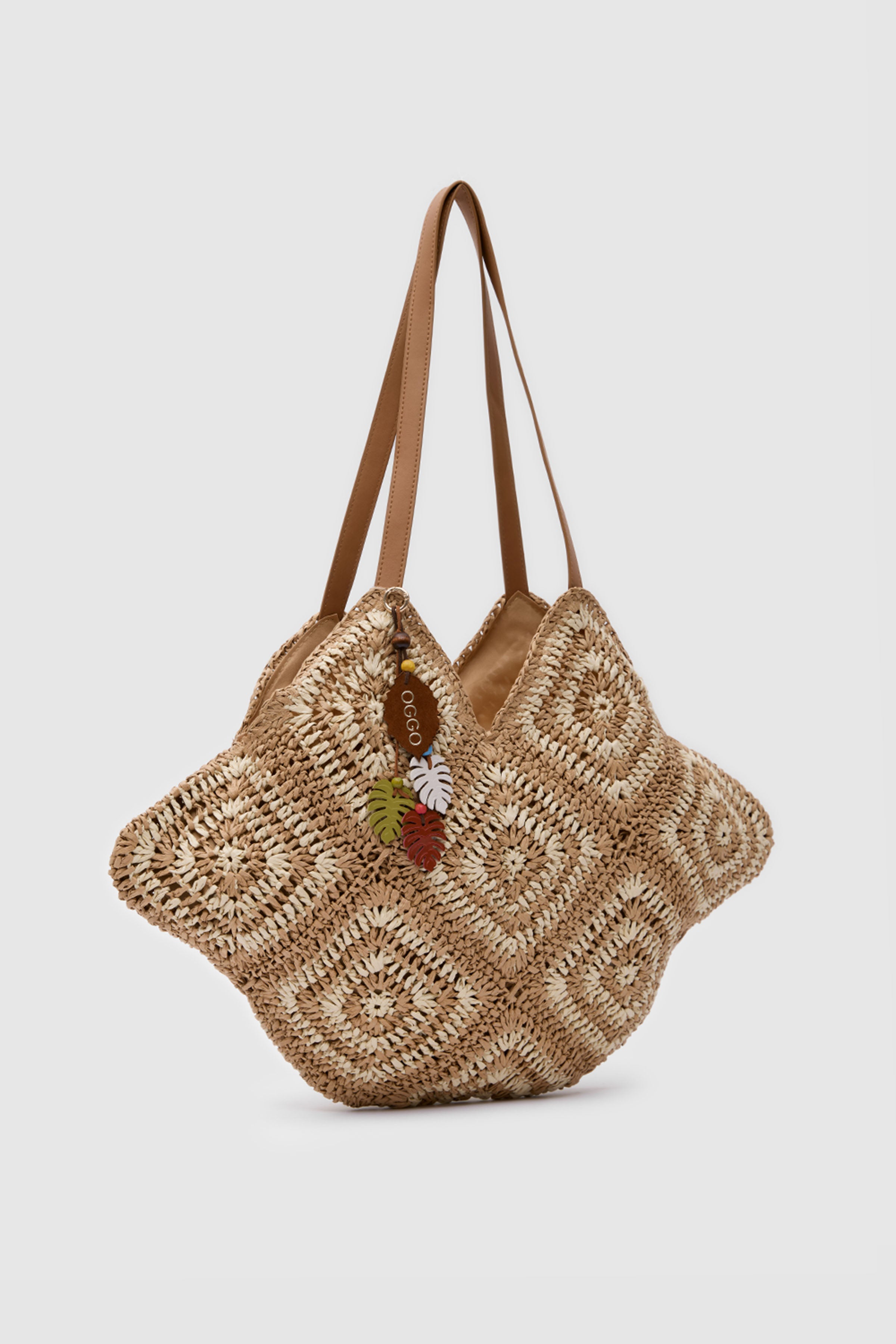 OGGO Hasır Deri Saplı Omuz Çantası