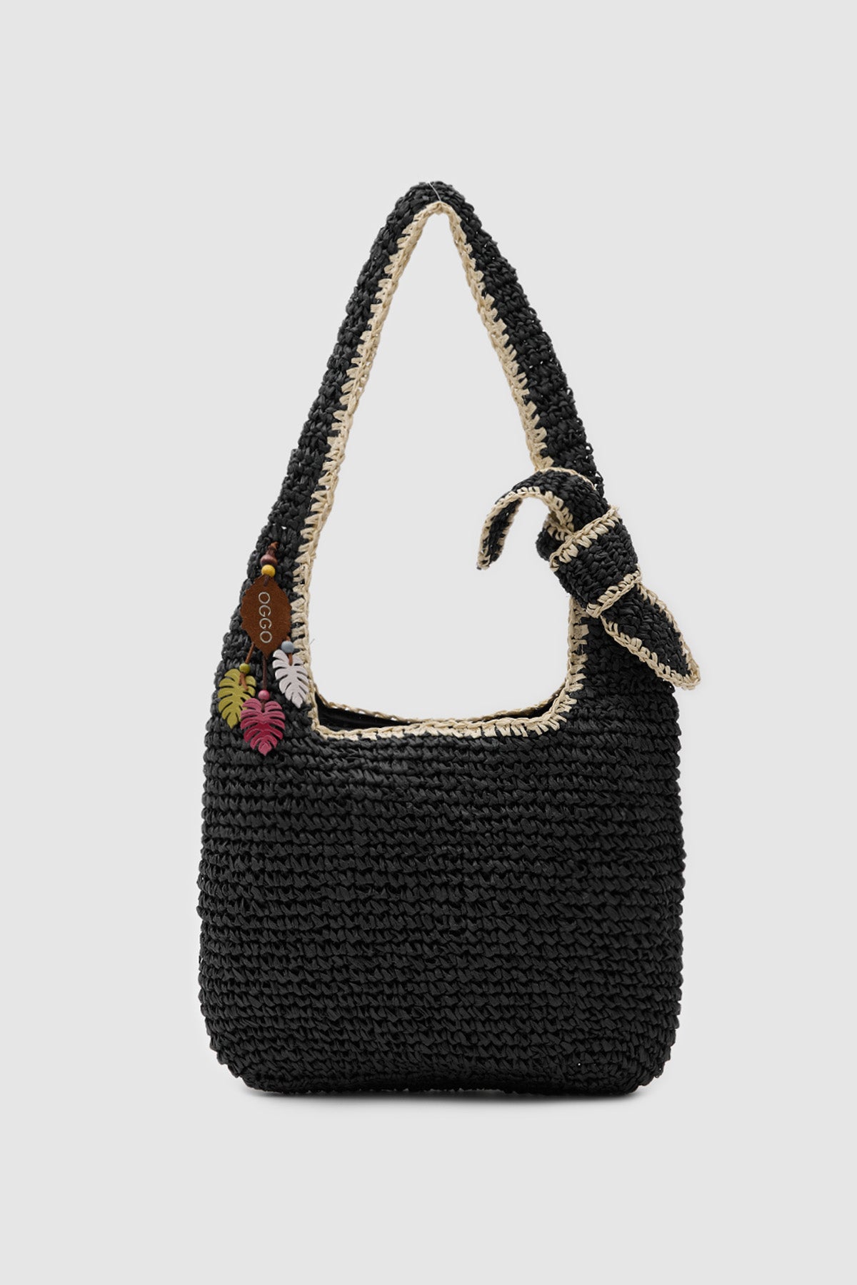 OGGO Hasır Fiyonklu Heybe Omuz Çantası