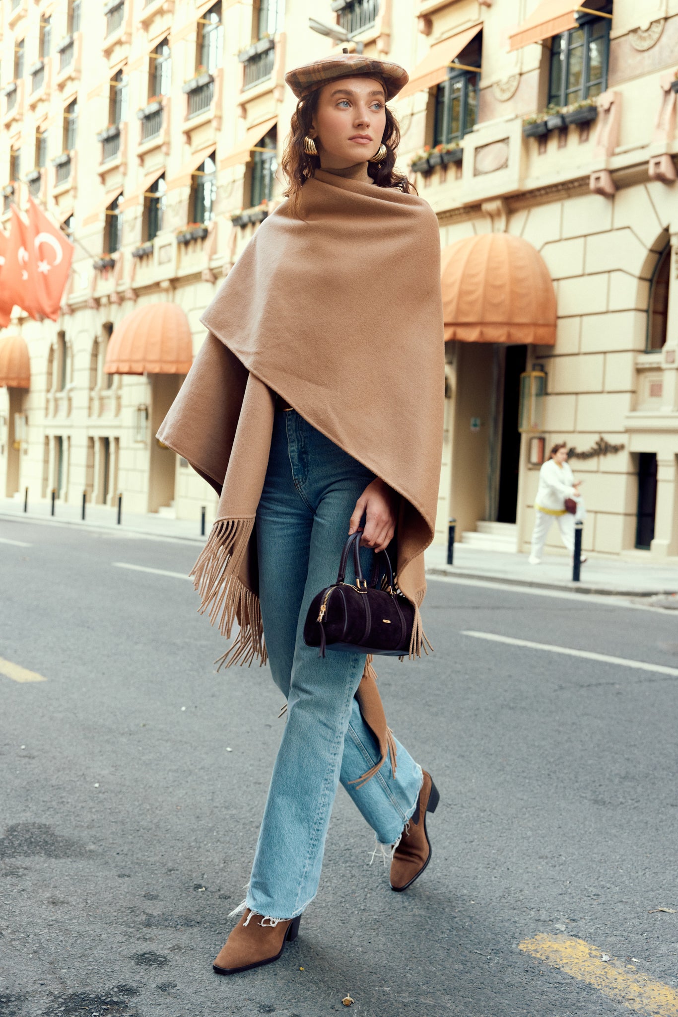 OGGO SUVEA Genuine Suede Leather Crossbody Bag