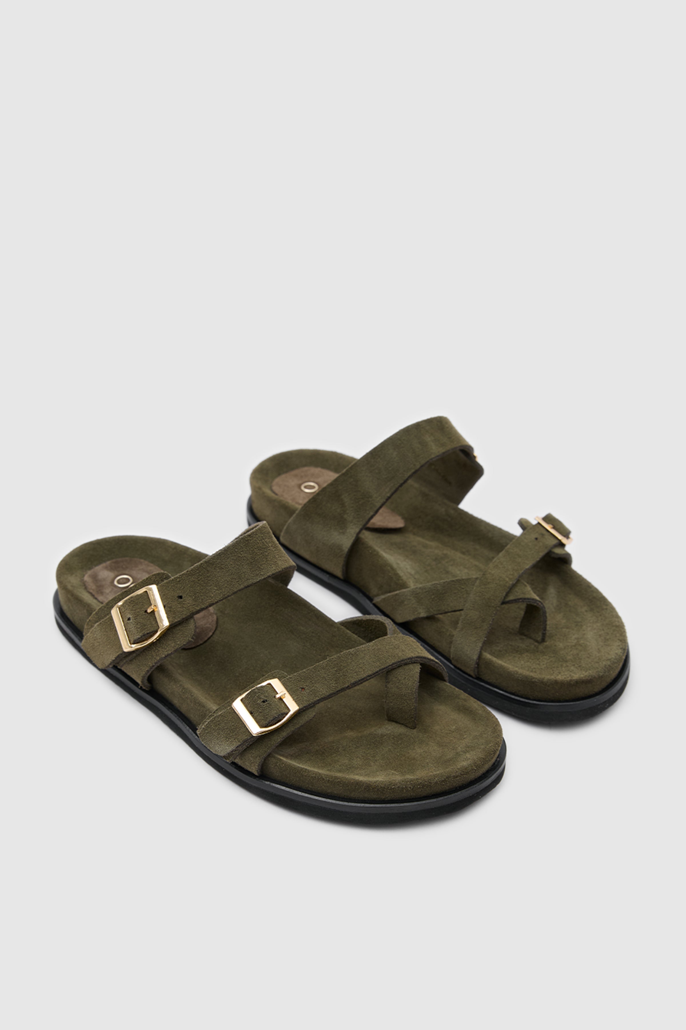 TERRA NOMAD SÜET DERİ ÇİFT TOKALI SANDALET