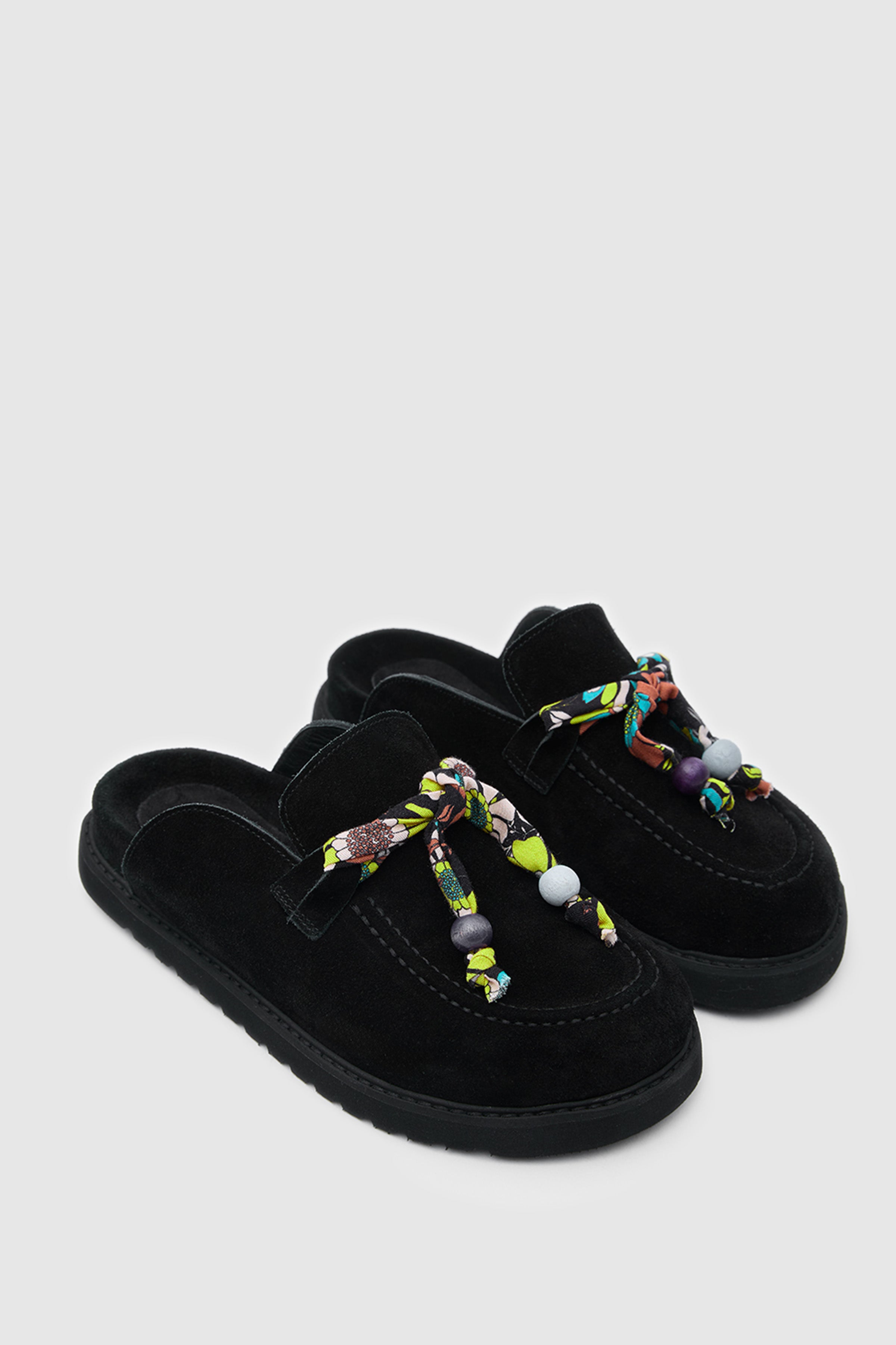 TERRA ARTİSAN SCARF SÜET DERİ FULARLI SANDALET