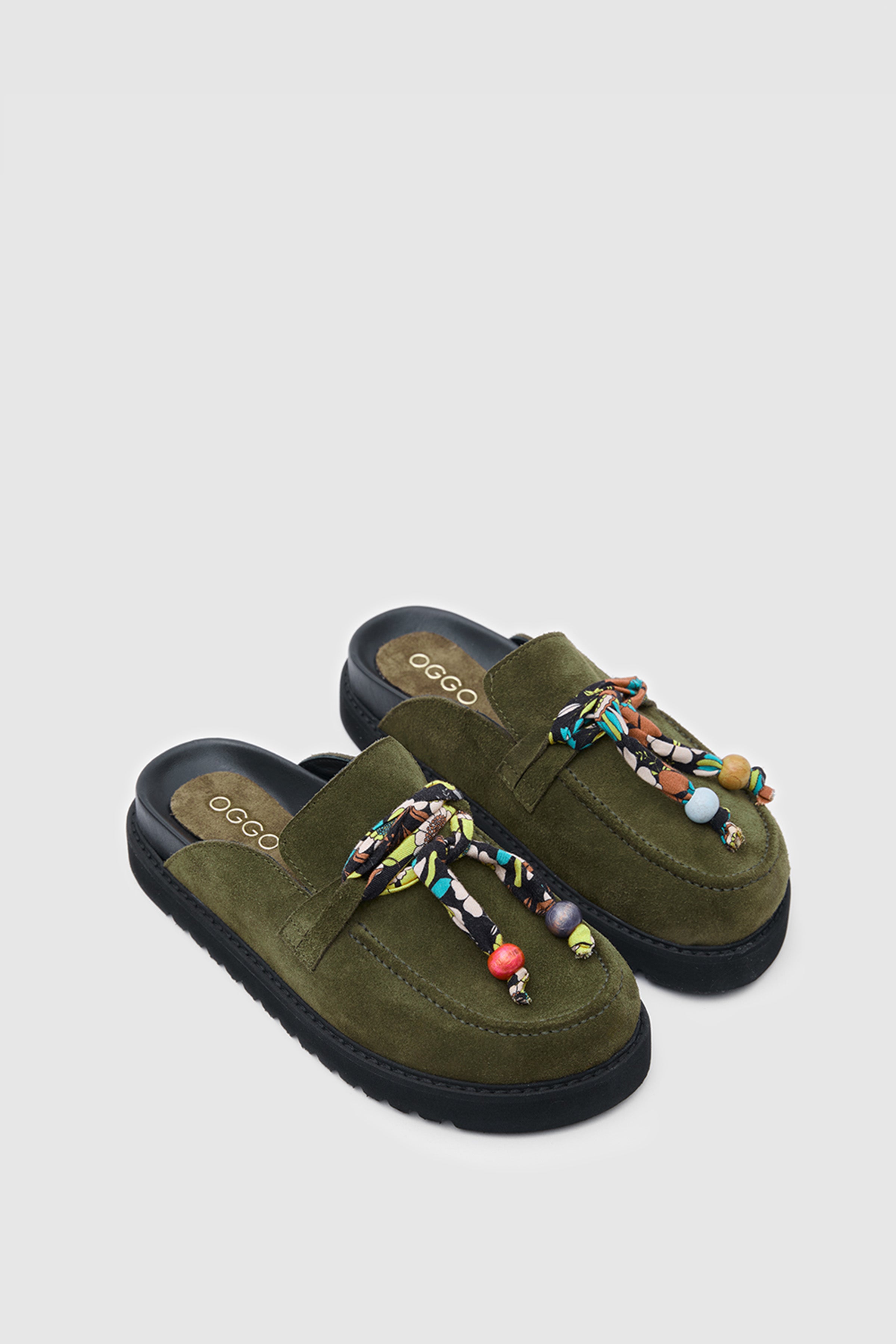 TERRA ARTİSAN SCARF SÜET DERİ FULARLI SANDALET