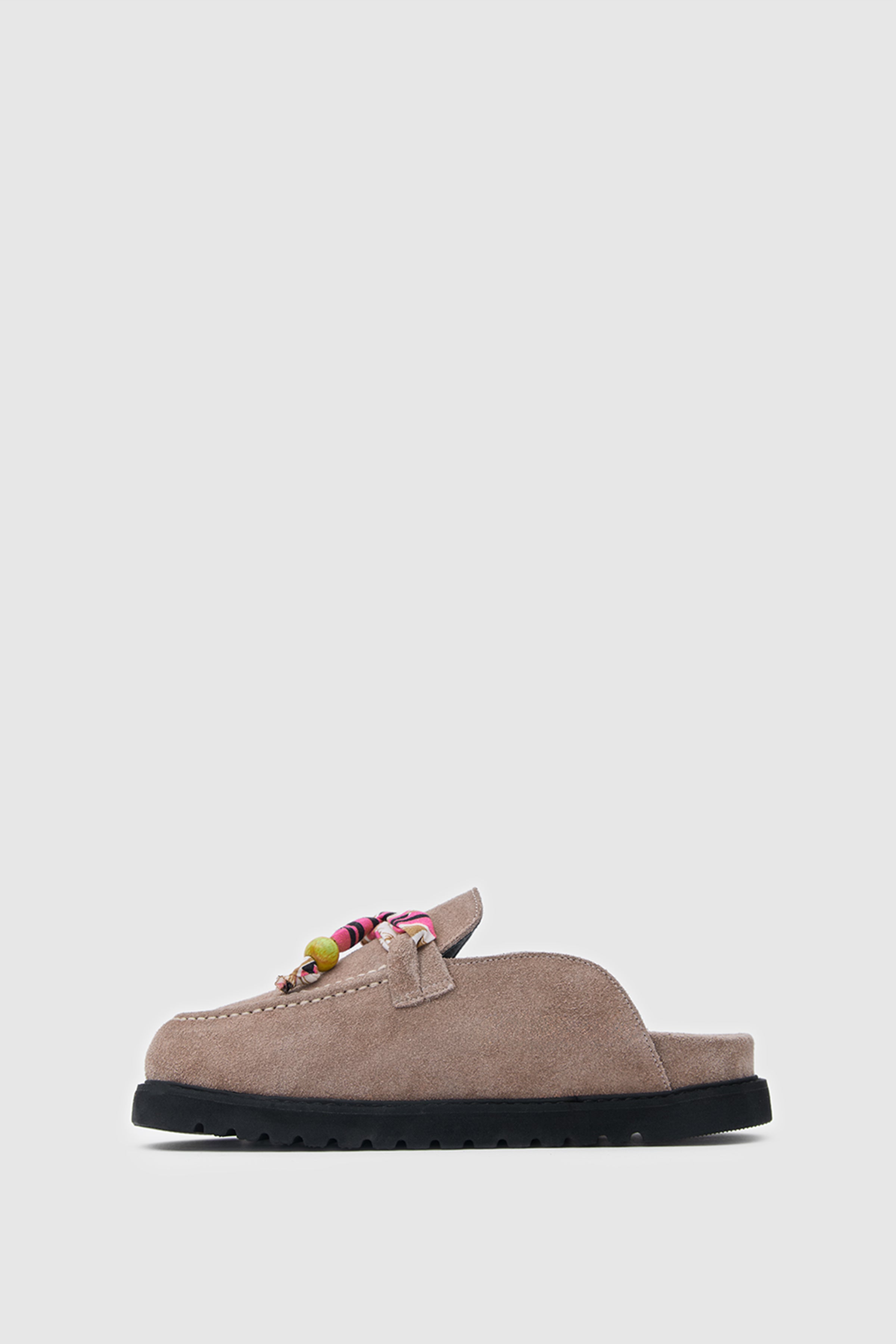 TERRA ARTİSAN SCARF SÜET DERİ FULARLI SANDALET