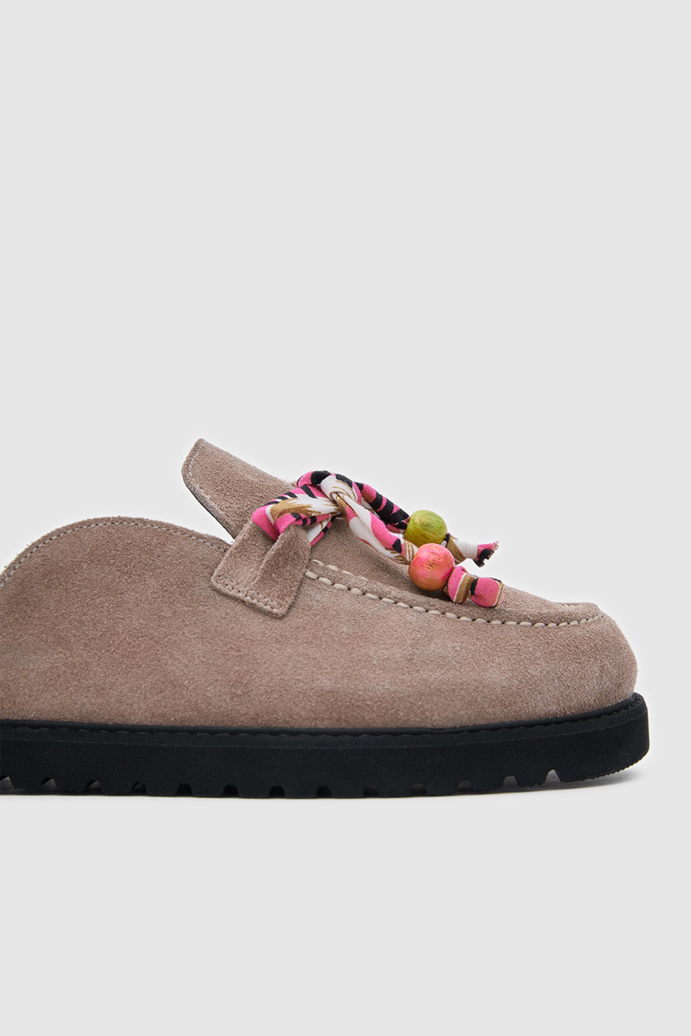 TERRA ARTİSAN SCARF SÜET DERİ FULARLI SANDALET