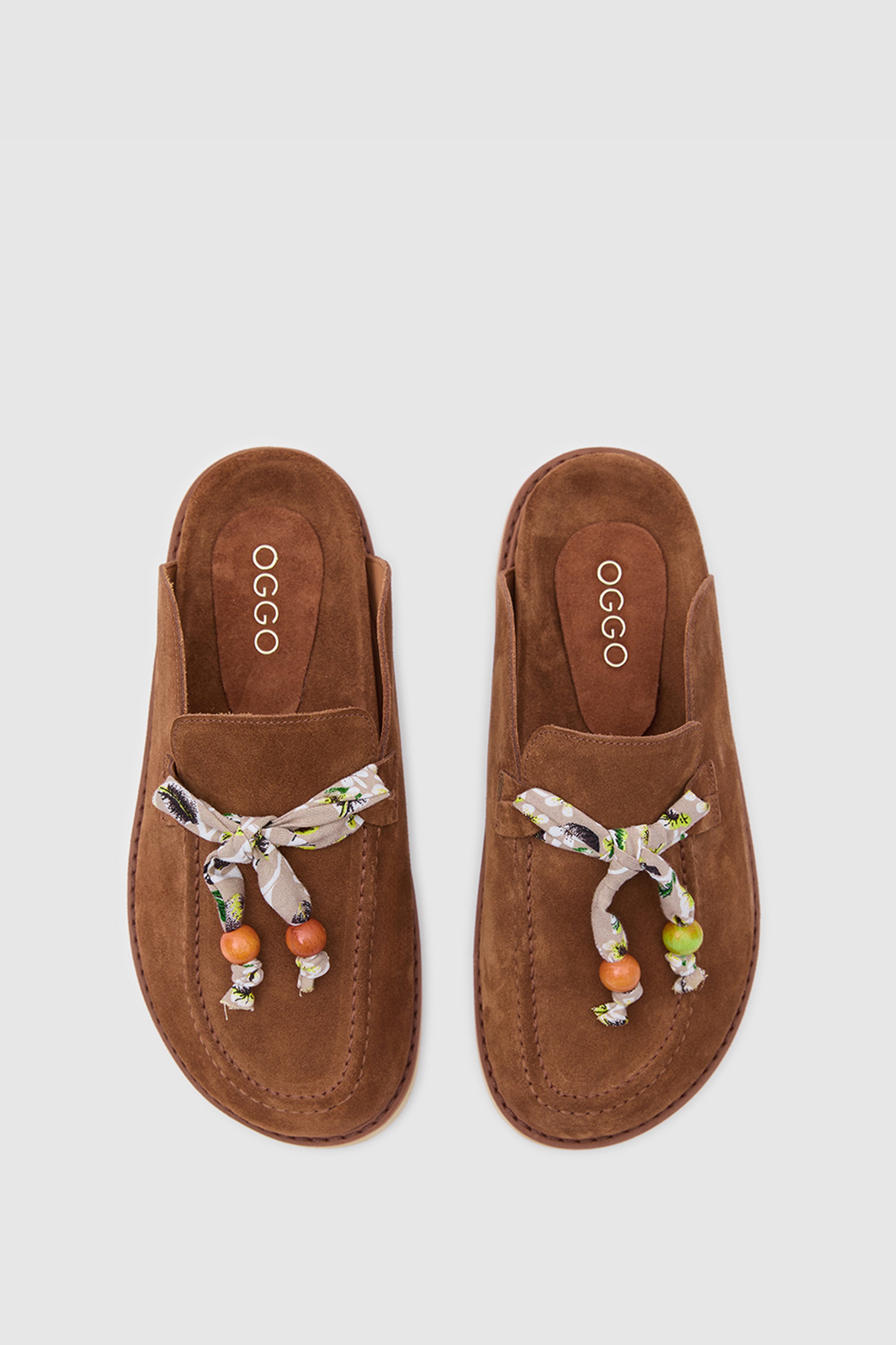 TERRA ARTİSAN SCARF SÜET DERİ FULARLI SANDALET