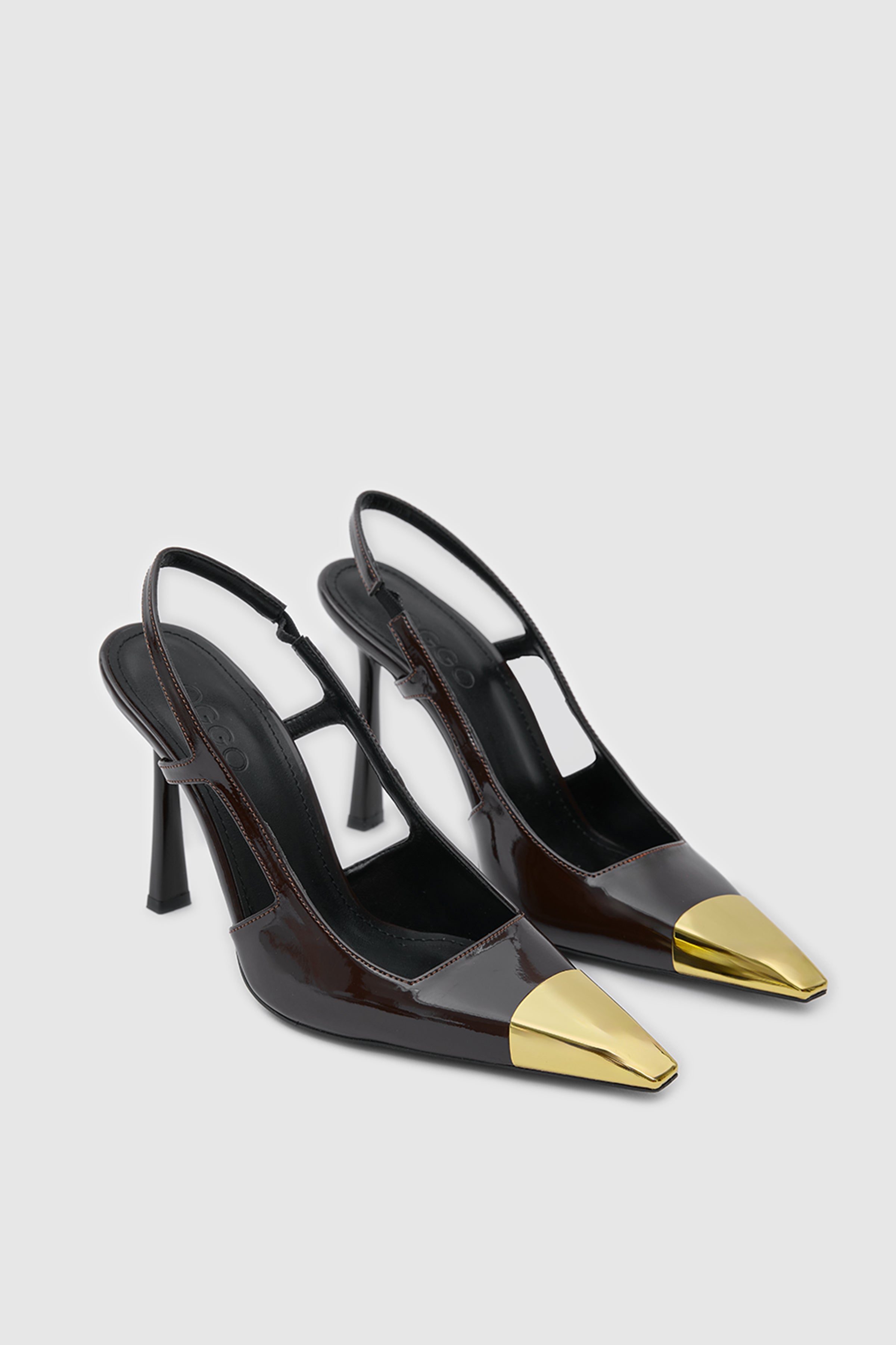 SUVEA REVA Patent Leather Slingback Stiletto