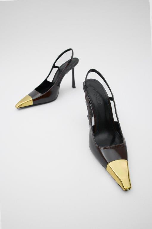 SUVEA REVA Patent Leather Slingback Stiletto