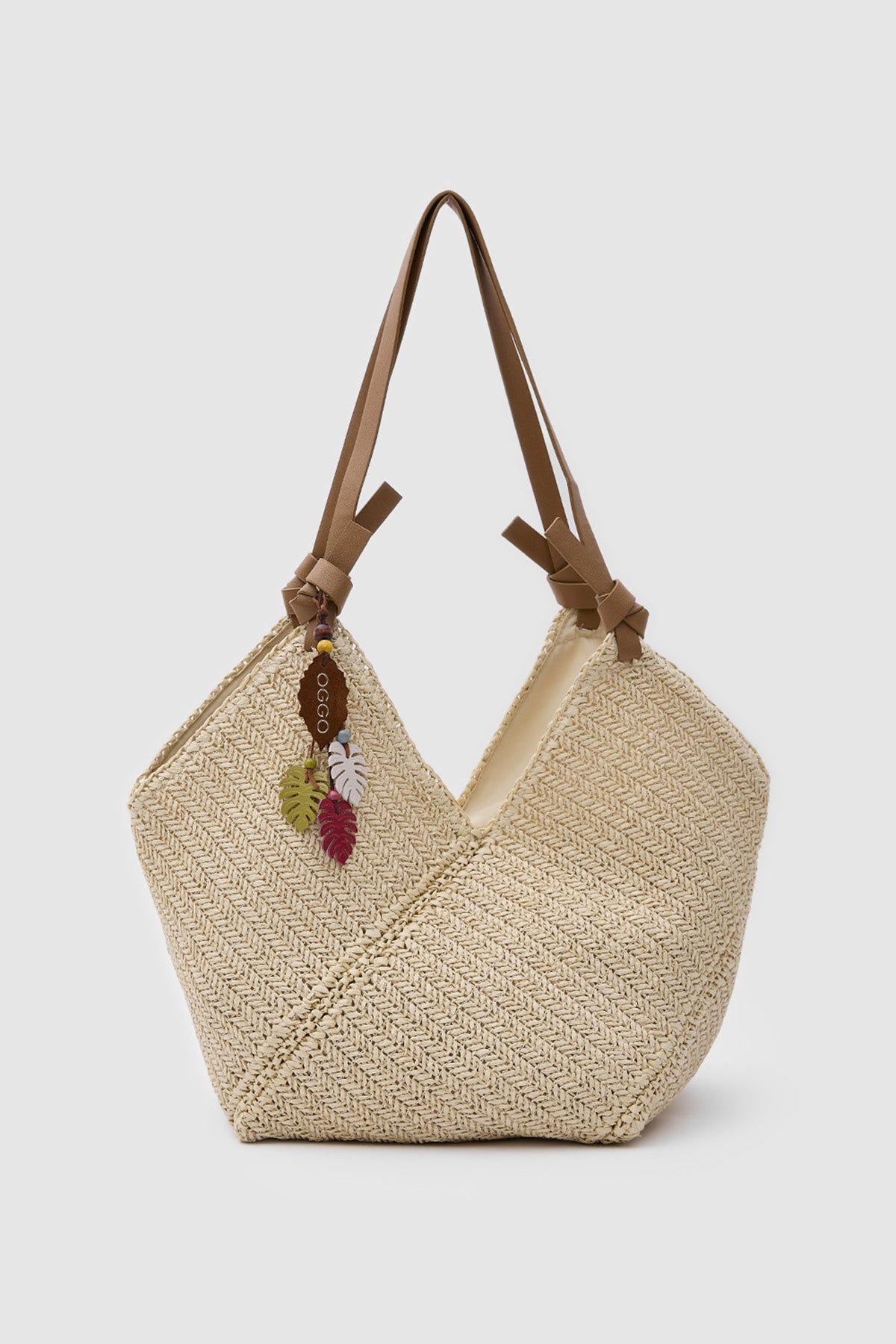 OGGO Hasır Deri Saplı Omuz Çantası