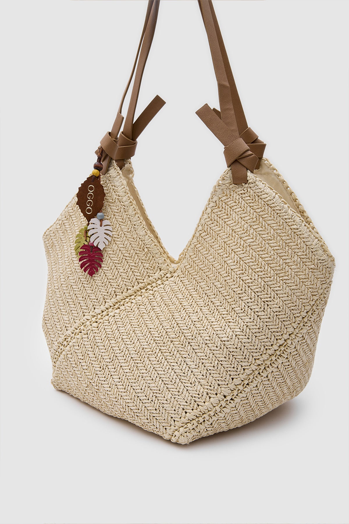 OGGO Hasır Deri Saplı Omuz Çantası