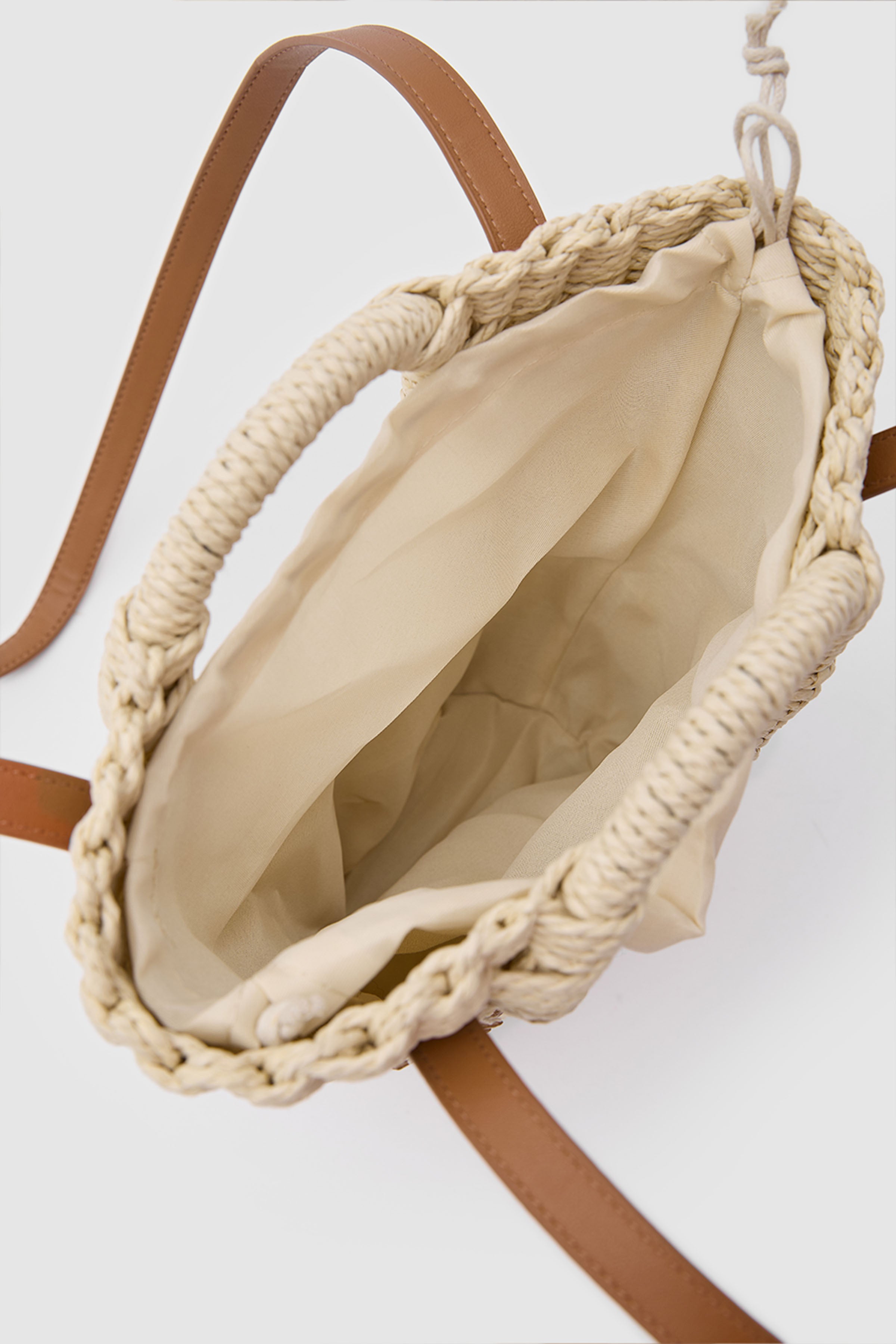 OGGO Hasır El & Çapraz Çanta - Deri Saplı