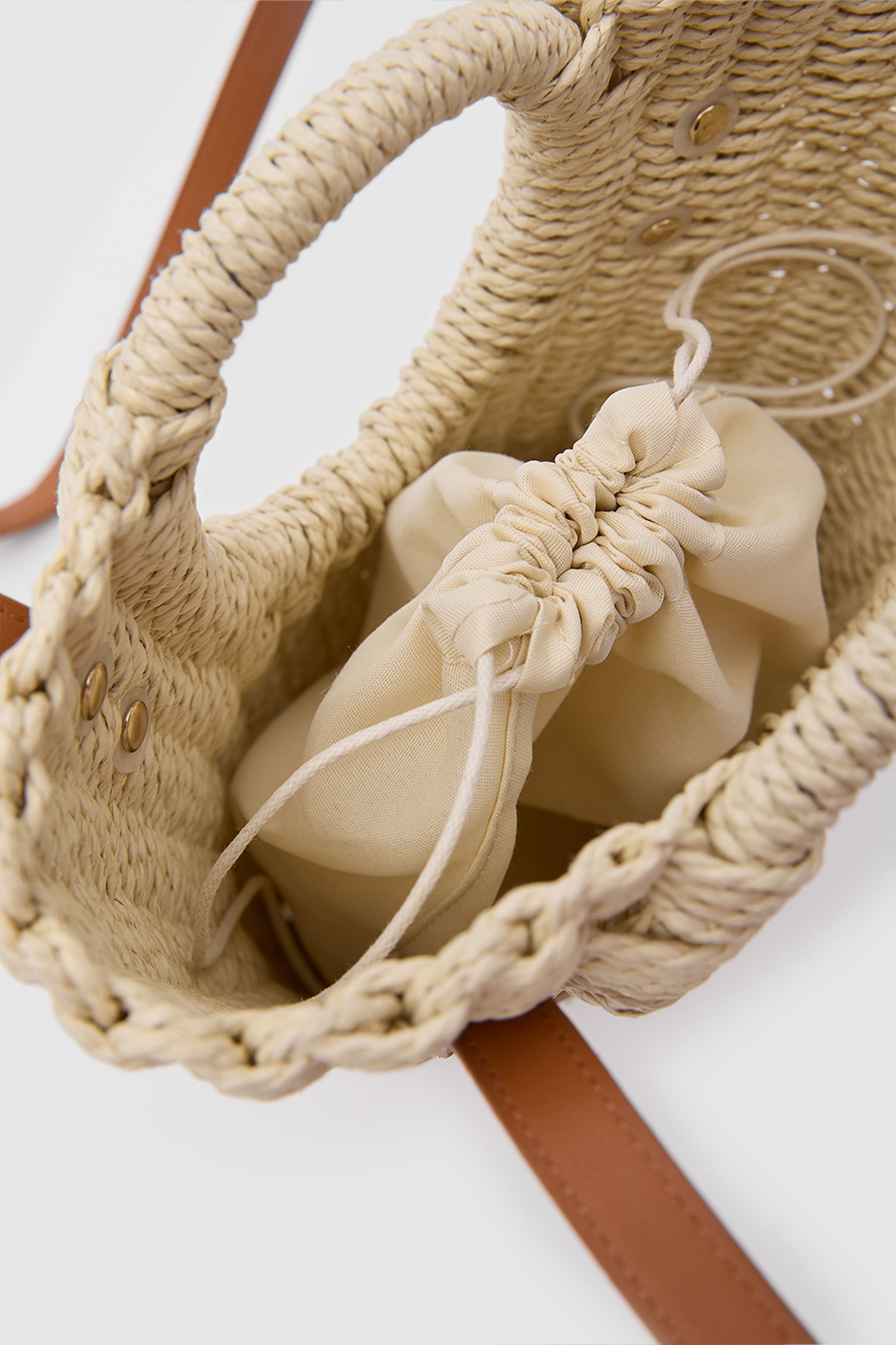 OGGO Hasır El & Çapraz Çanta - Deri Saplı