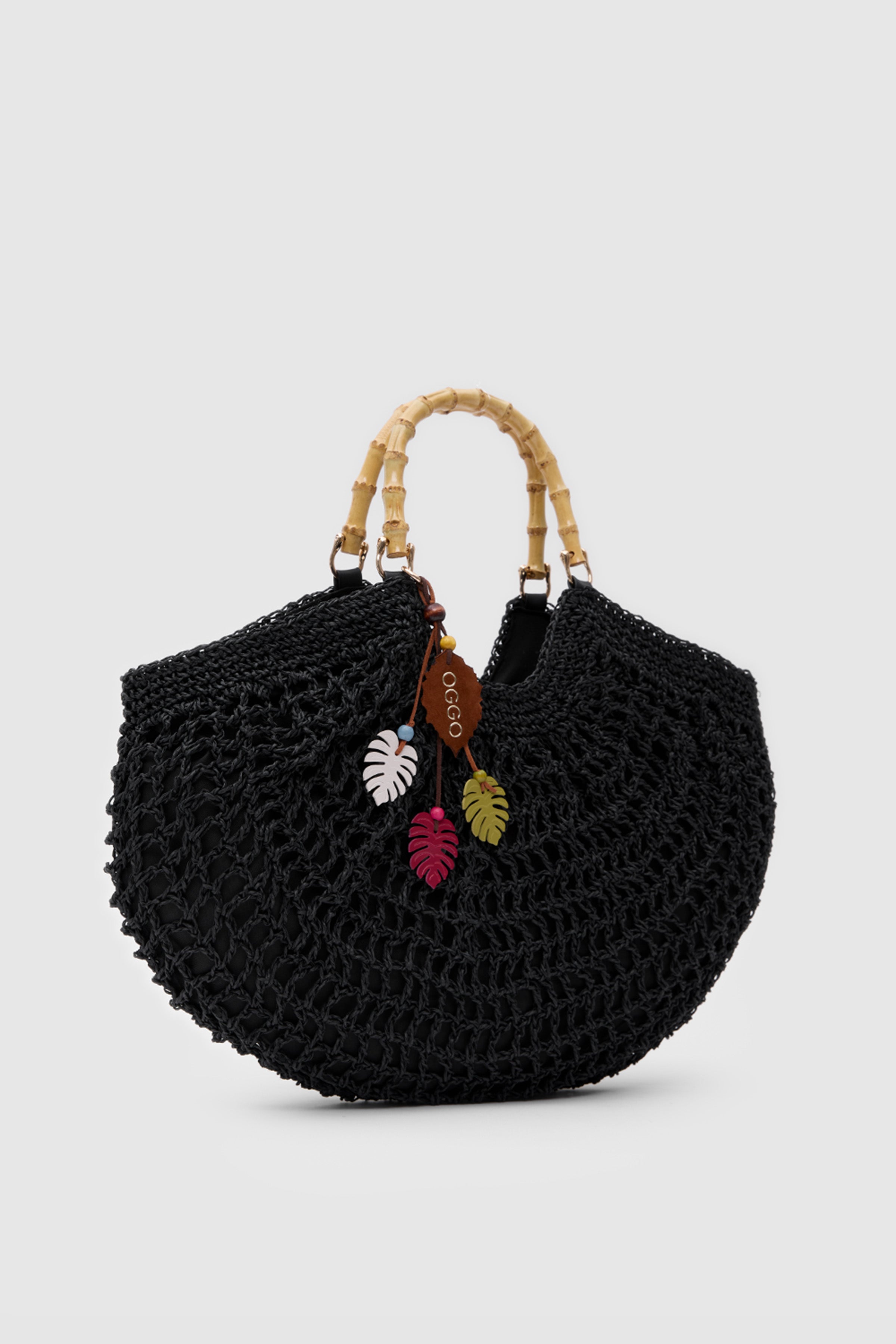 OGGO Hasır Bambu Saplı El Çantası