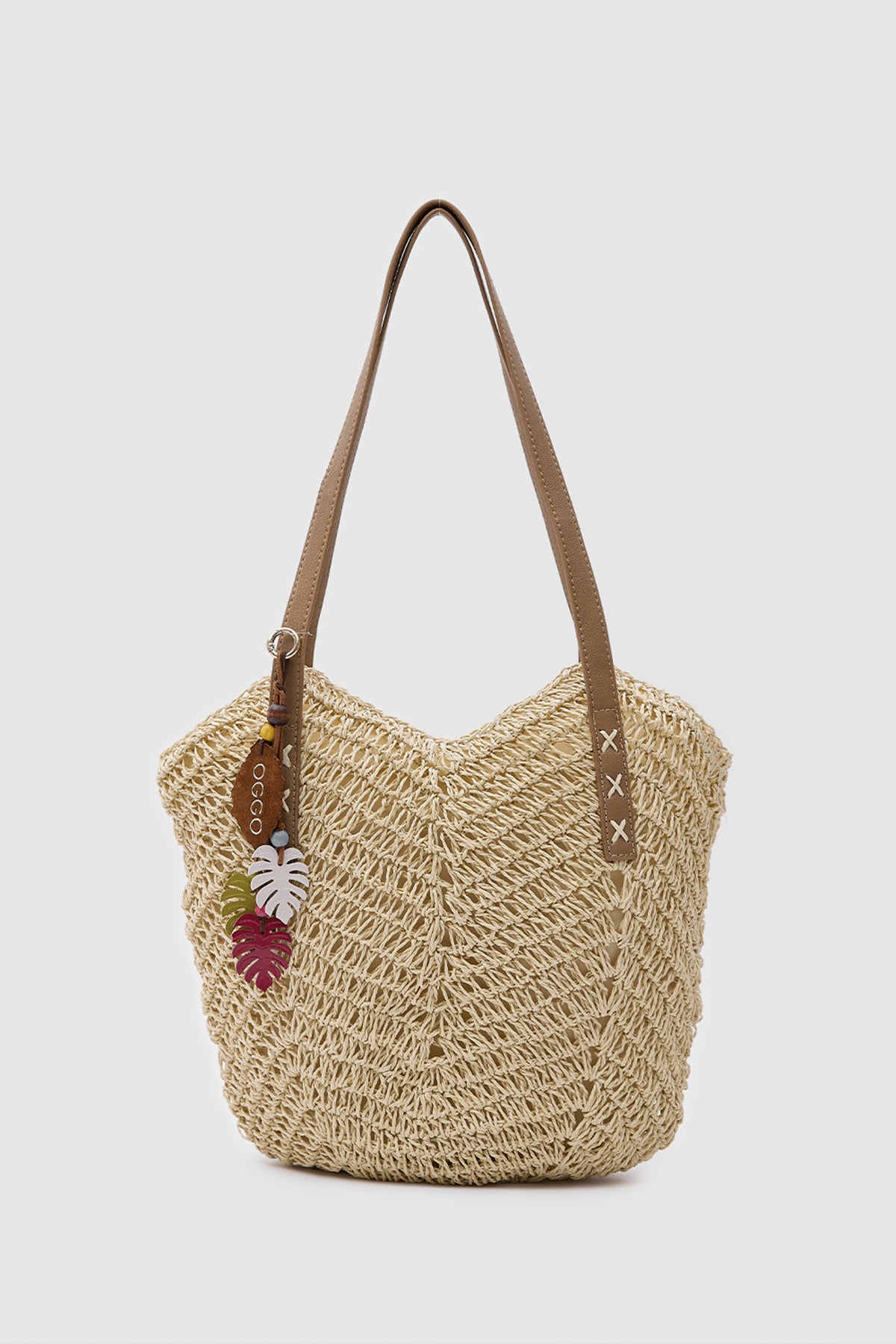 OGGO Hasır Deri Saplı Omuz Çantası