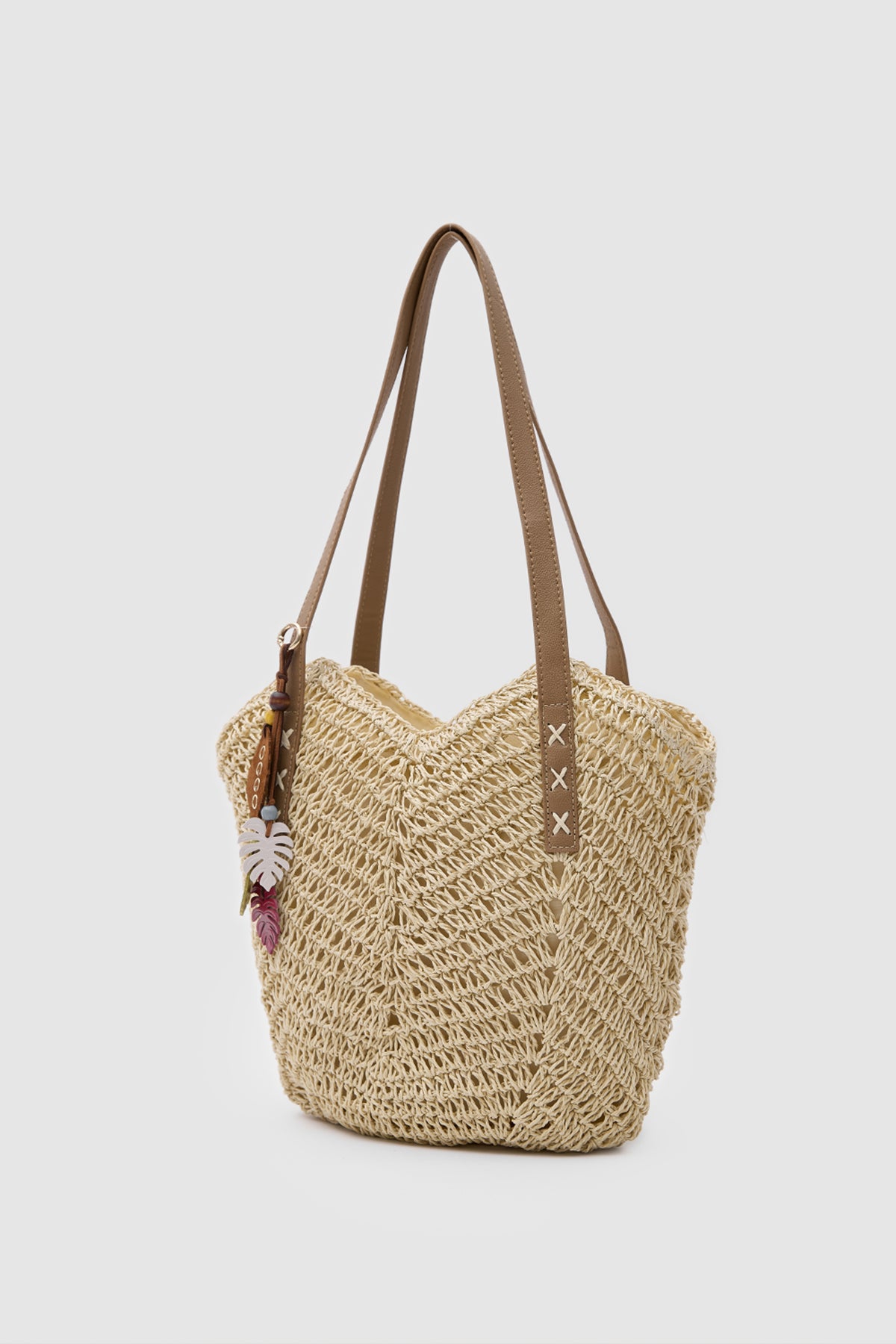 OGGO Hasır Deri Saplı Omuz Çantası