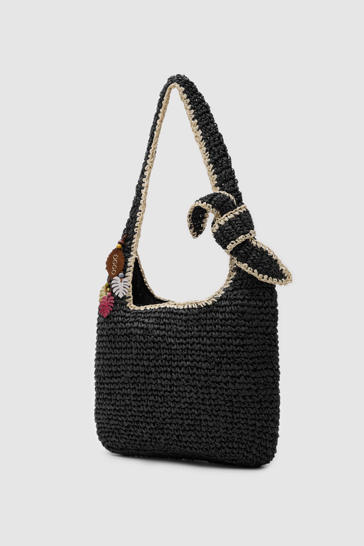 OGGO Hasır Fiyonklu Heybe Omuz Çantası