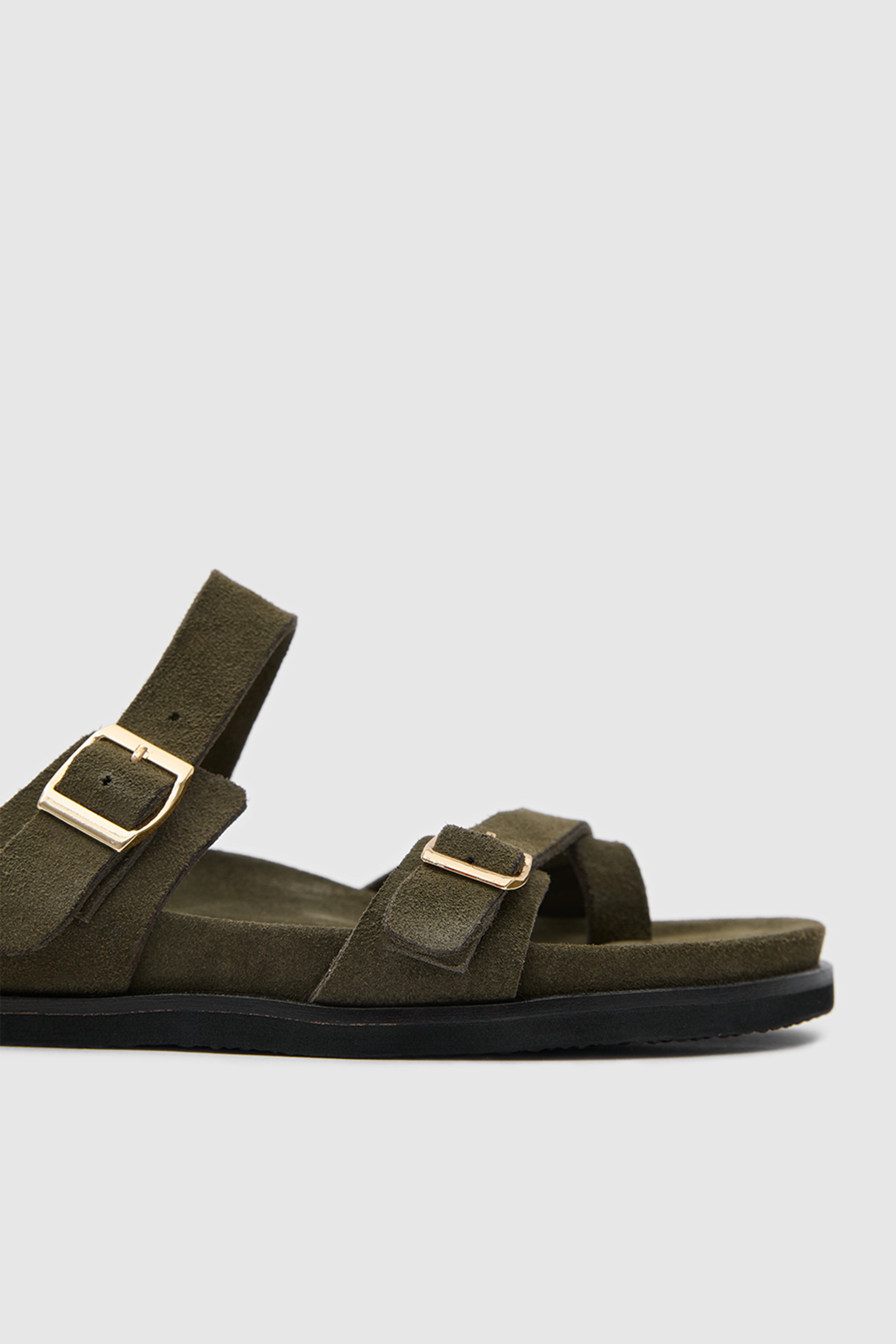 TERRA NOMAD SÜET DERİ ÇİFT TOKALI SANDALET