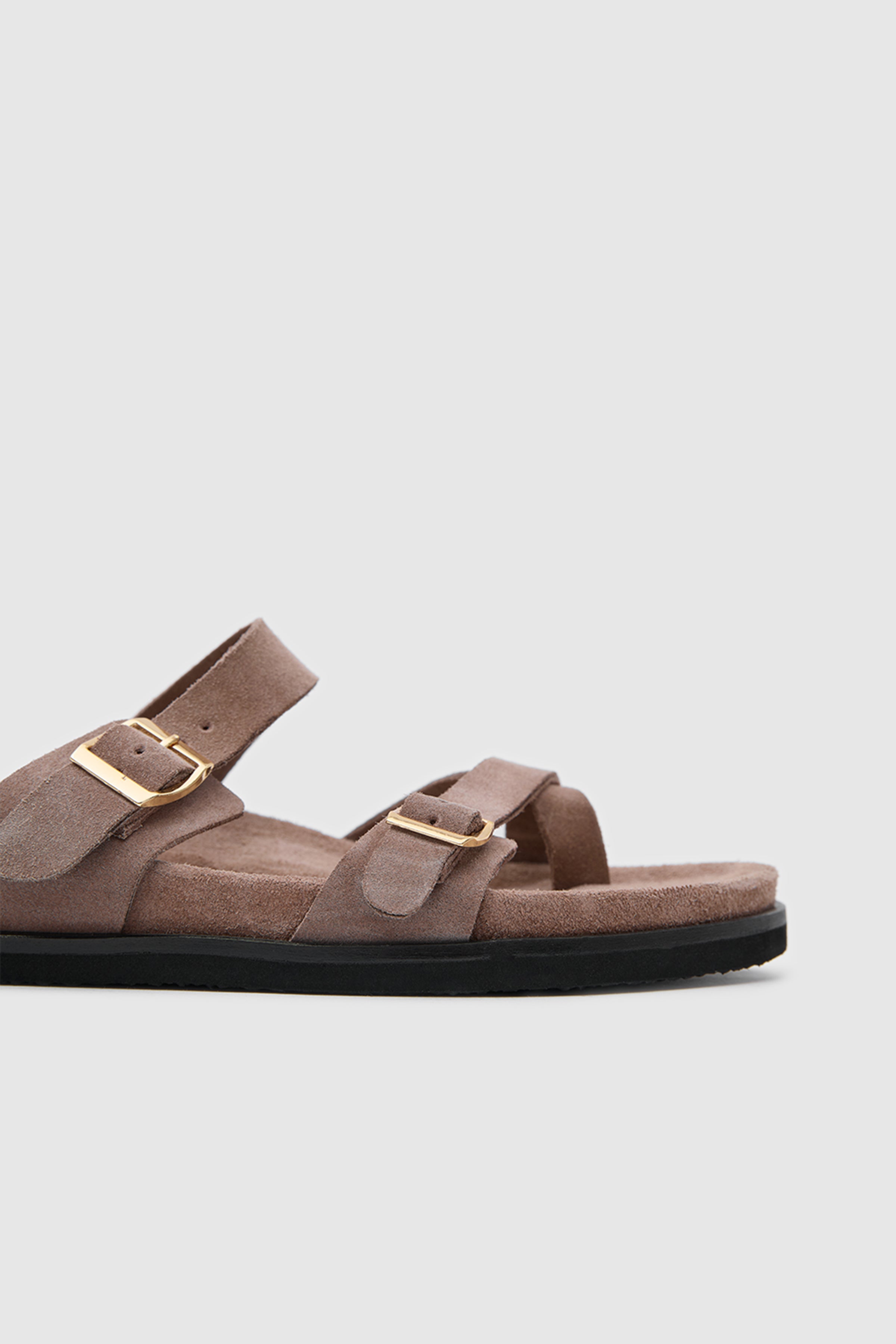 TERRA NOMAD SÜET DERİ ÇİFT TOKALI SANDALET