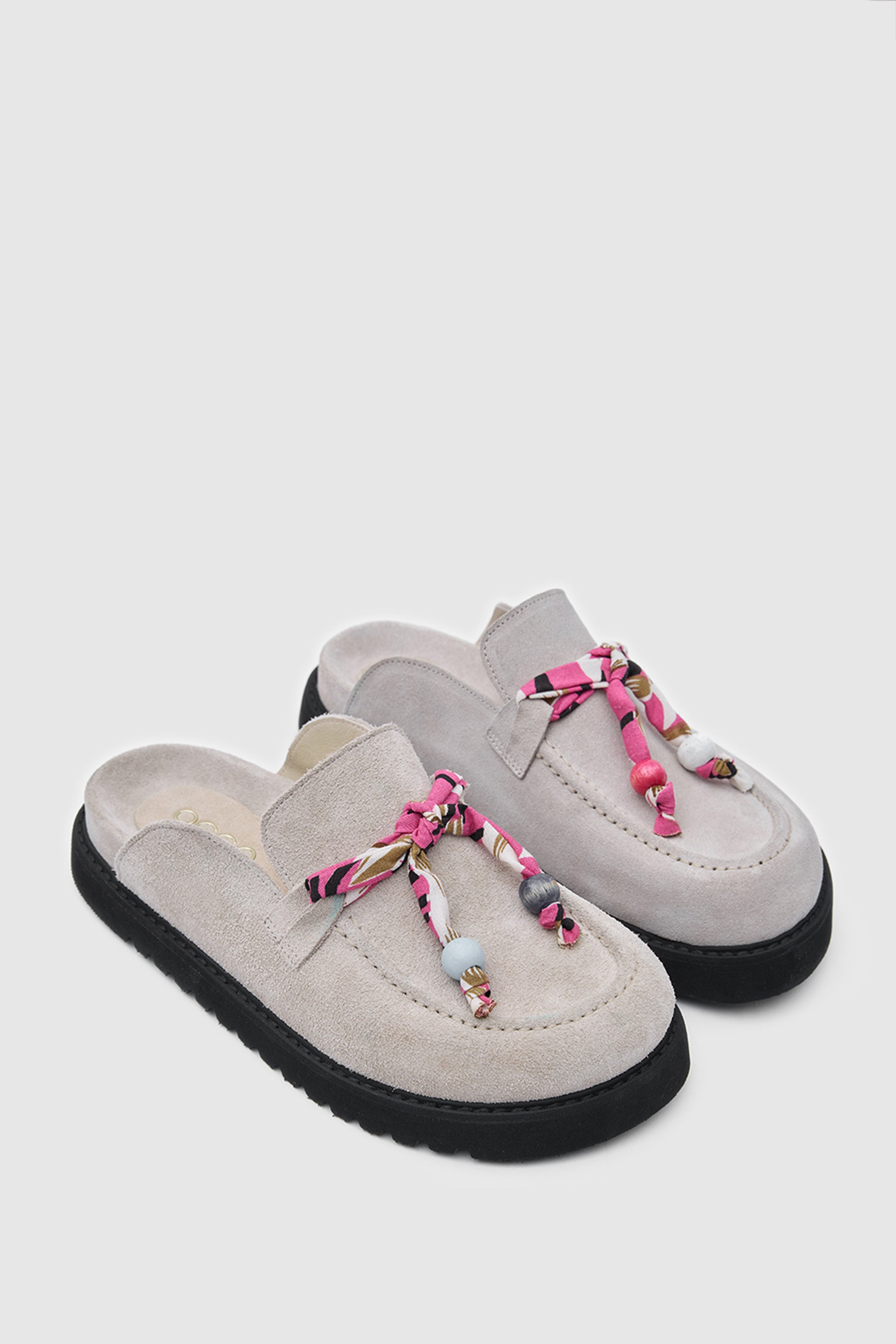 TERRA ARTİSAN SCARF SÜET DERİ FULARLI SANDALET