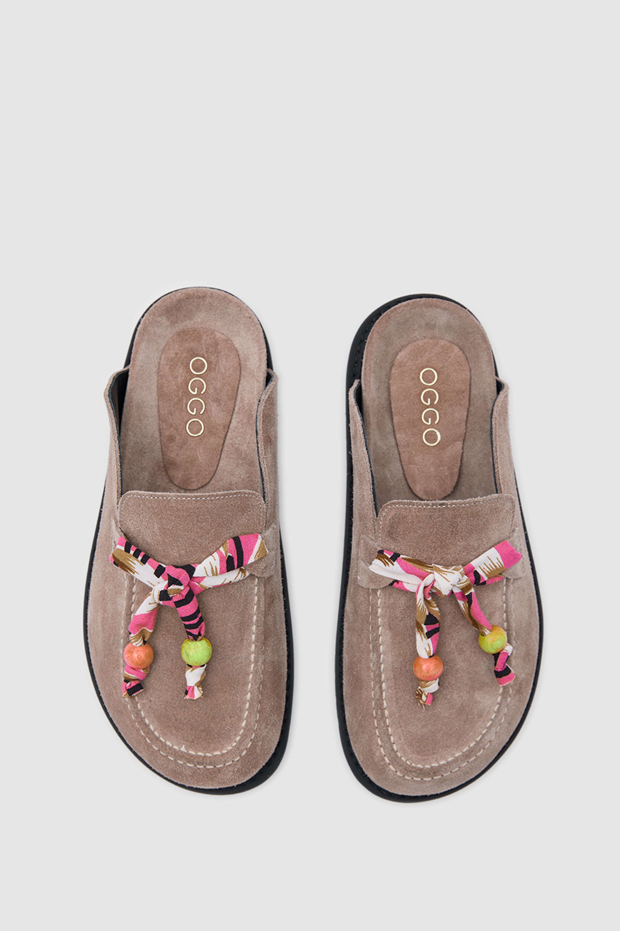 TERRA ARTİSAN SCARF SÜET DERİ FULARLI SANDALET