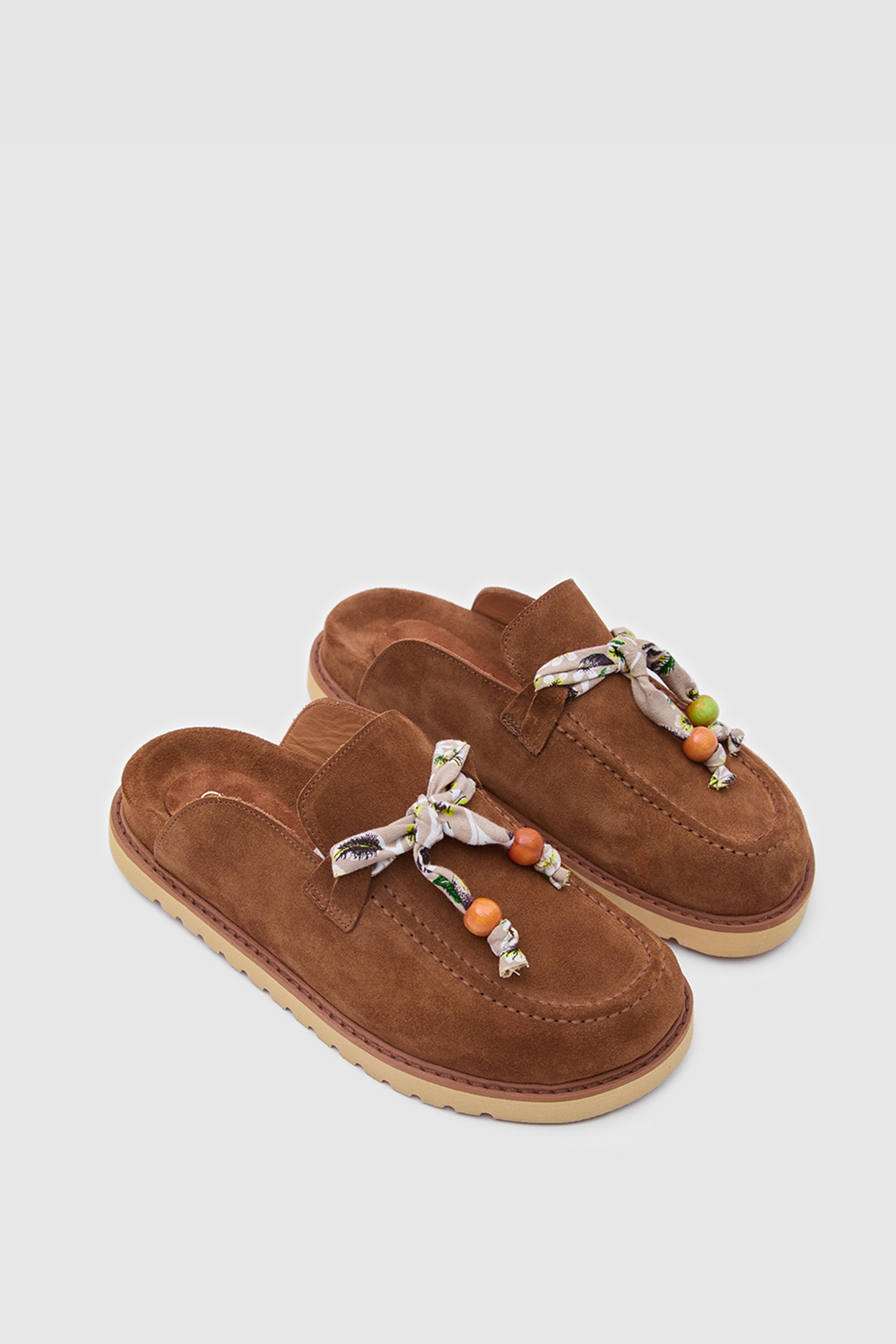 TERRA ARTİSAN SCARF SÜET DERİ FULARLI SANDALET