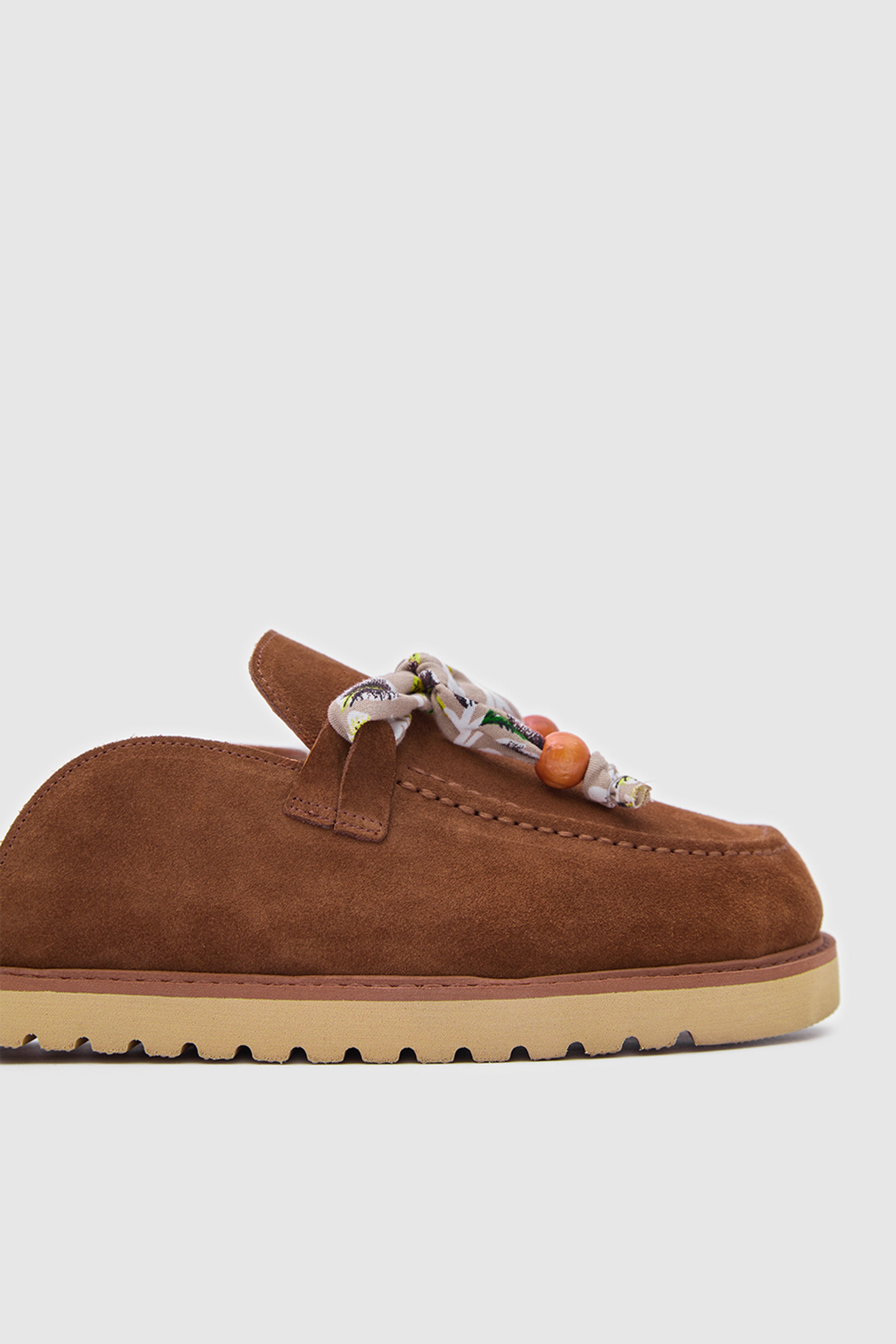 TERRA ARTİSAN SCARF SÜET DERİ FULARLI SANDALET