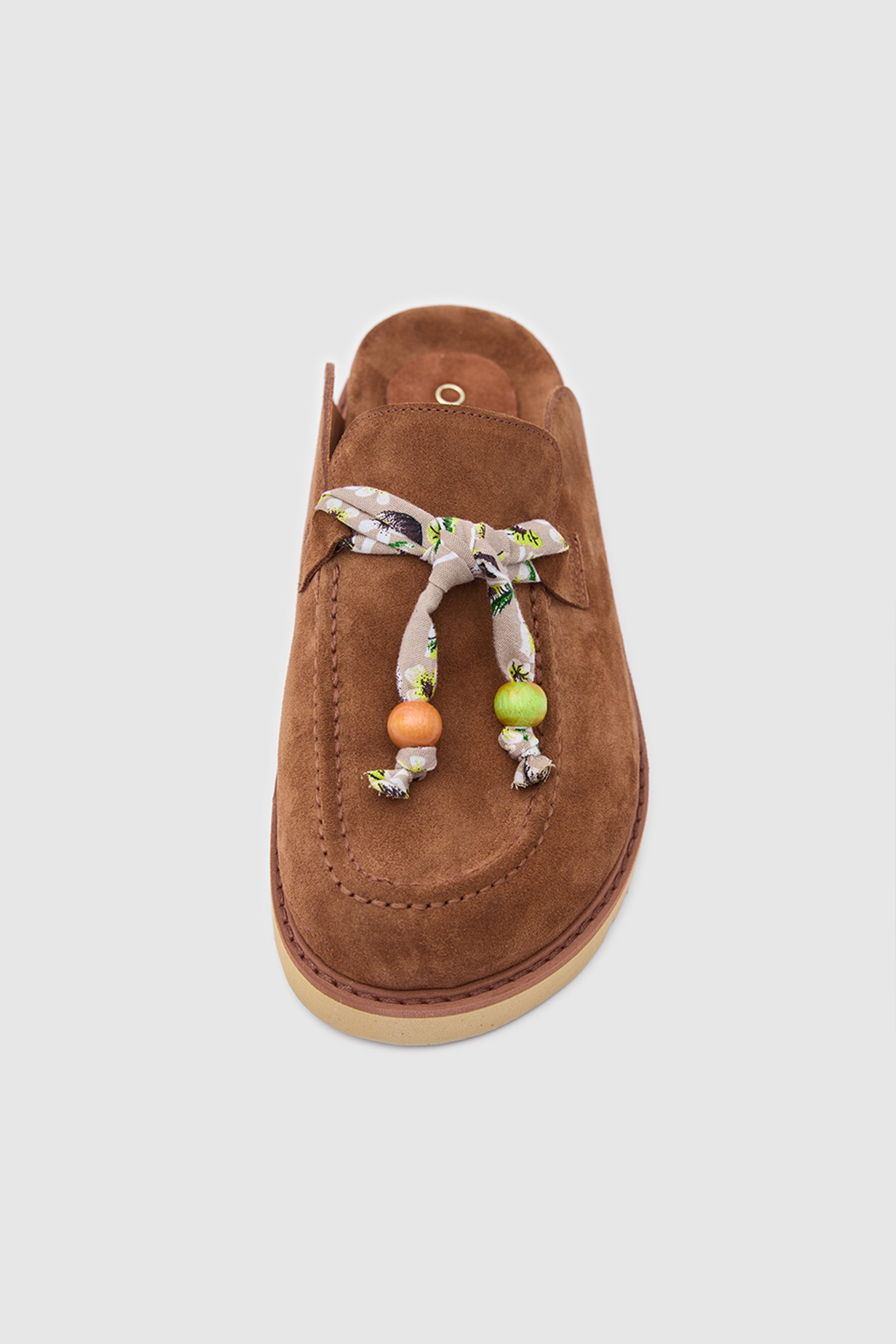 TERRA ARTİSAN SCARF SÜET DERİ FULARLI SANDALET